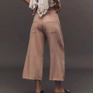 Anthropologie Pilcro Linen Blend Cropped Pants Dusty Pink 34